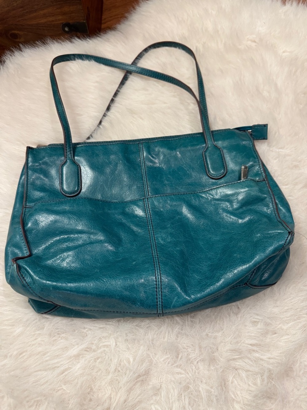 HOBO Teal Leather Tote Shoulder Friar Model Bag pre-owned